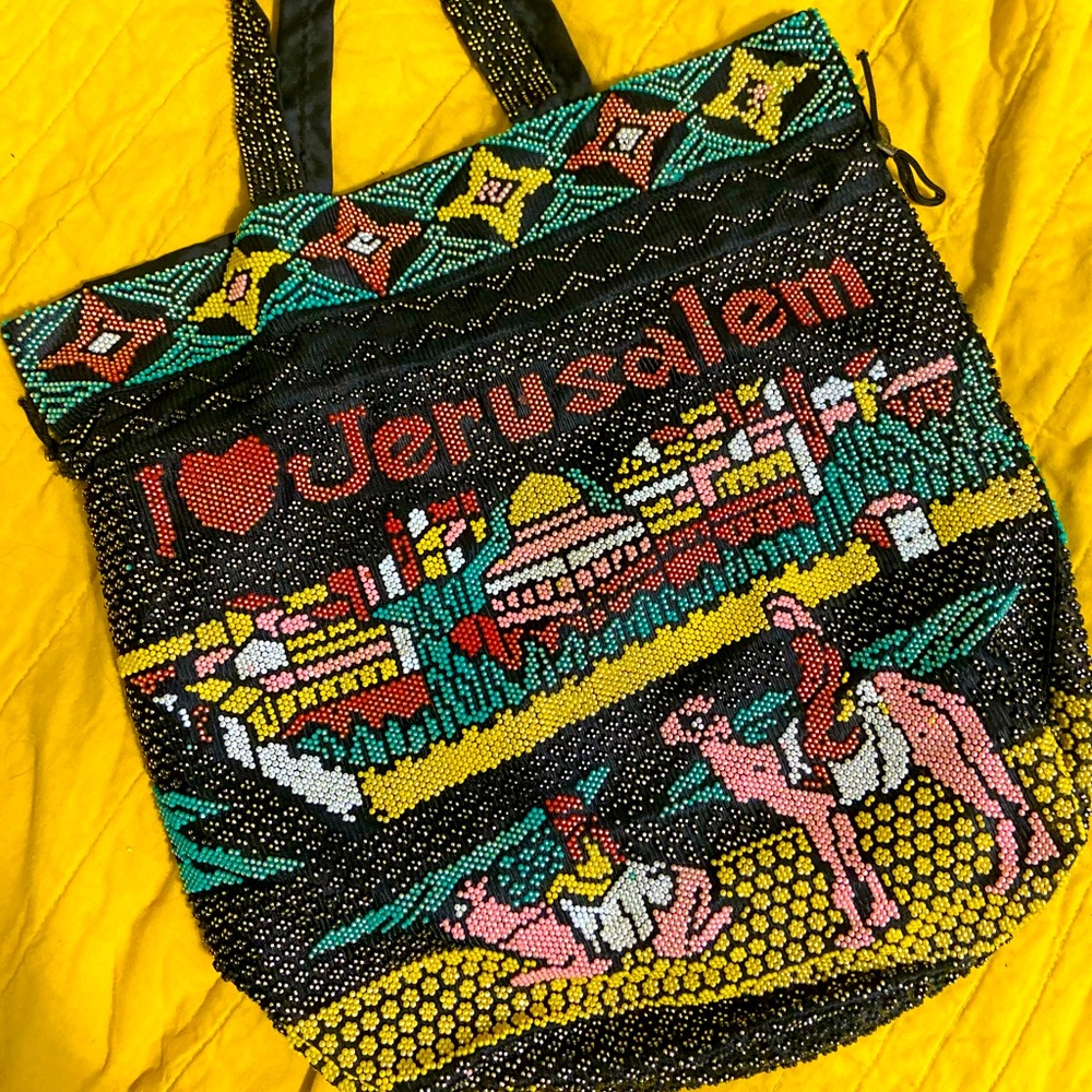 Beaded drawstring Bag